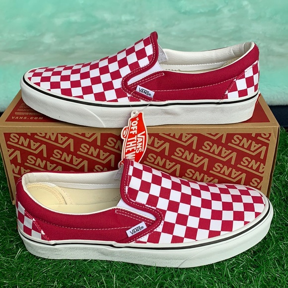 Vans Classic Slip On Checkerboard Cerise/Trwht Men - Picture 2 of 12